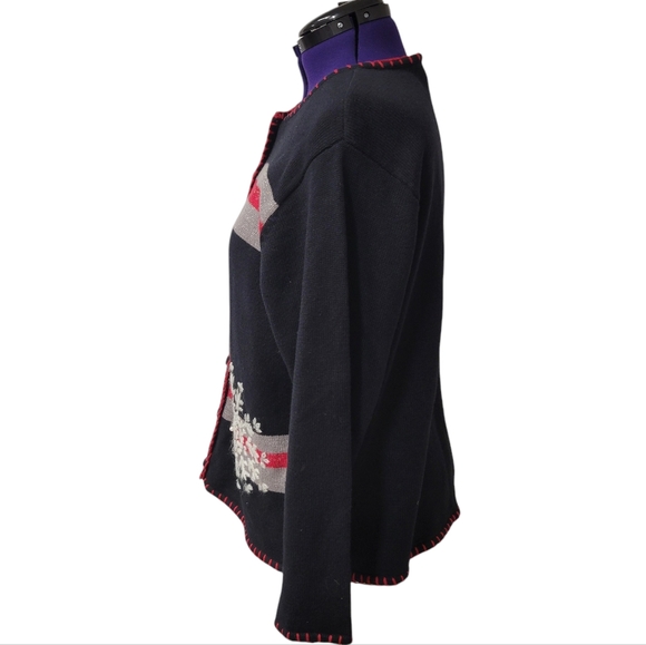 Vintage Dress Barn Ugly Christmas Sweater Snowflake Pearl Rhinestone Plus - Picture 4 of 14